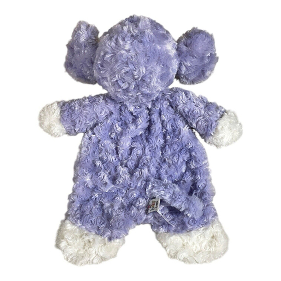 Baby Ganz Elephant Flat a Pat Lovey Purple Plush Toy Security Blanket Minky 16” - Picture 7 of 14